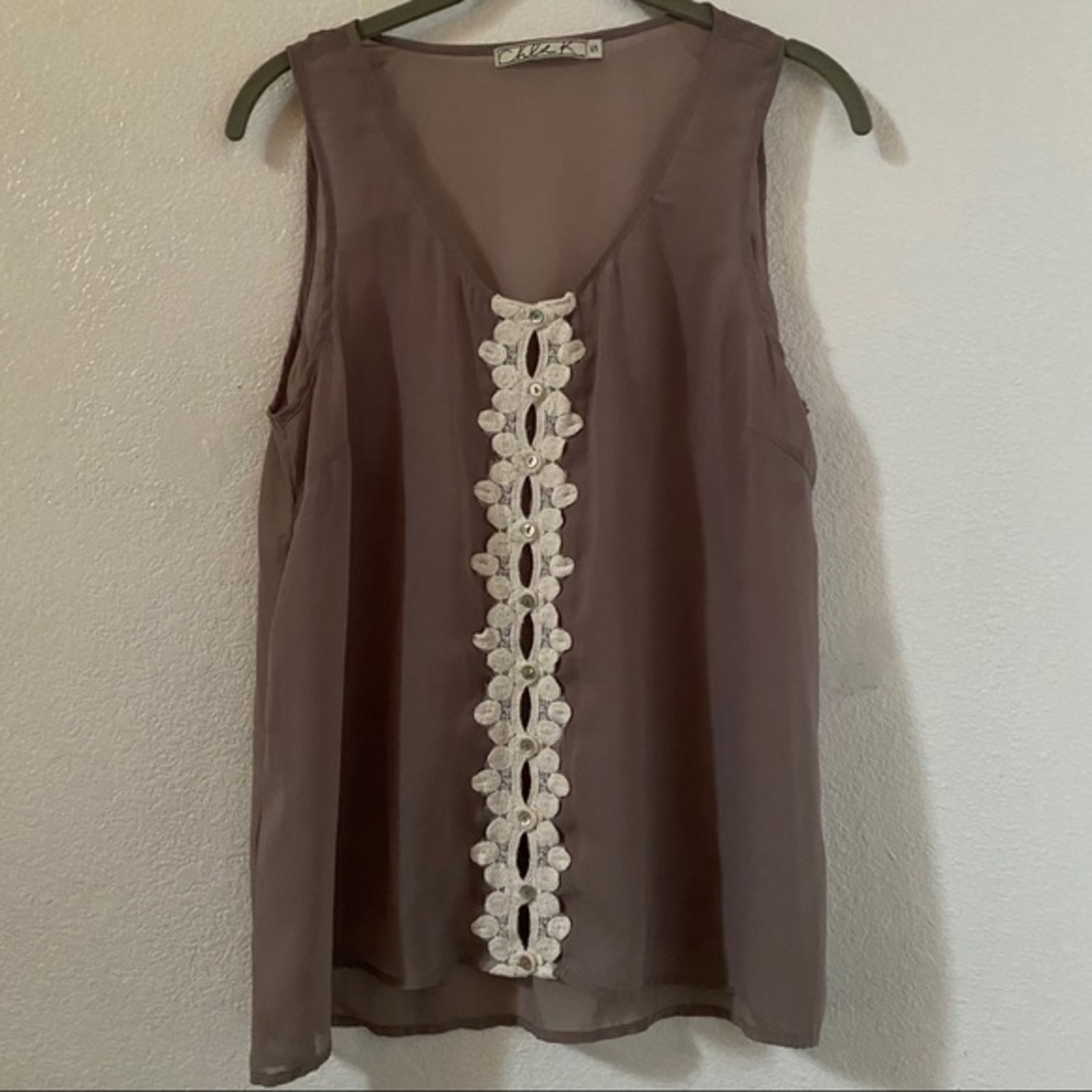 Chloe K cute sheer top small